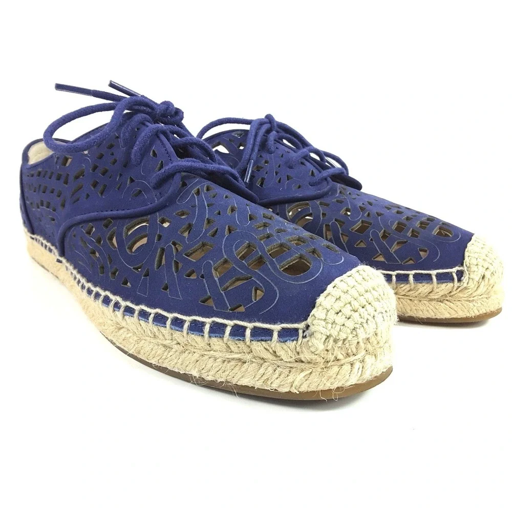 Vince Camuto Dinah Women's Blue Suede Espadrille Lazer Cut Casual Shoes Sz 9‎ M